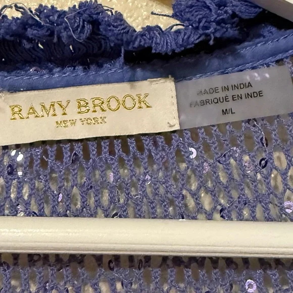 NEW Ramy Brook Cecelia Embellished Mesh Swim Beach Cover Up Dress Size M/L $295 - Picture 9 of 9